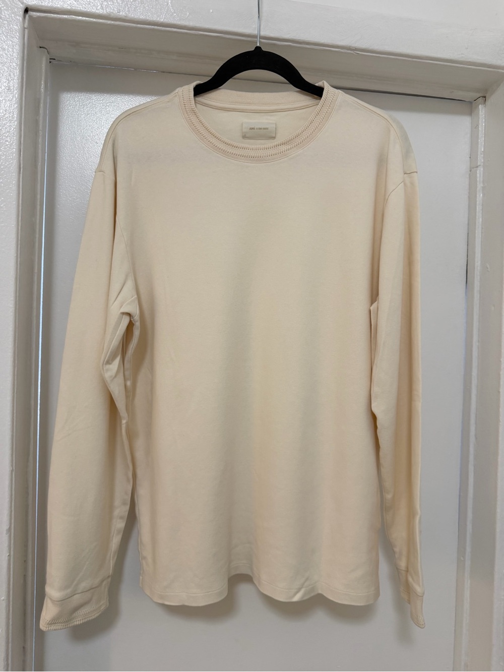 Aime Leon Dore Cream Long-Sleeve Crewneck Tee